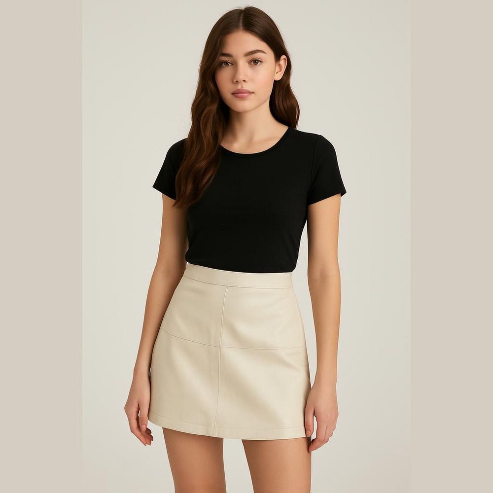Faux Leather Mini Skirt Medium